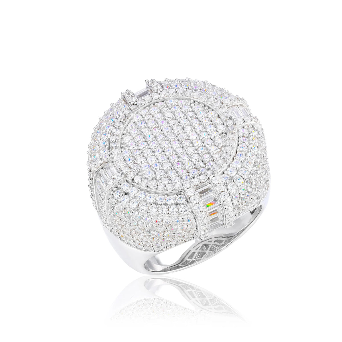 Iced Out Round Cluster Ring for Men, image 2