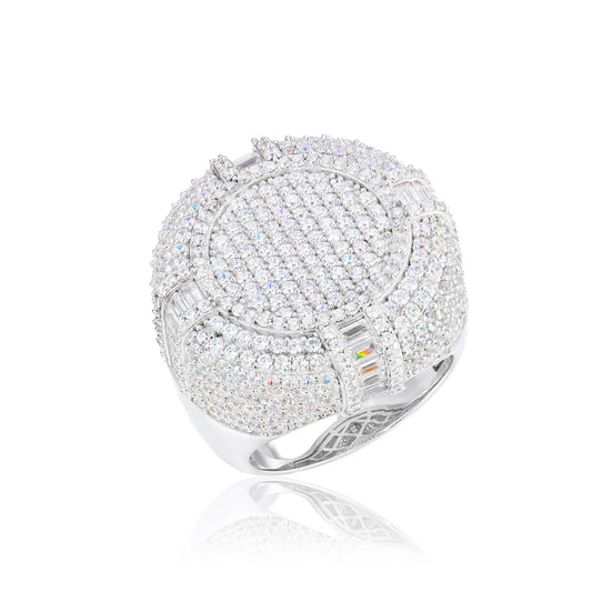 Iced Out Round Cluster Ring for Men, image 2