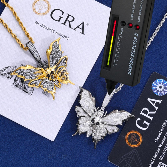 Iced Out Butterfly Pendant Necklace for Men, image 4