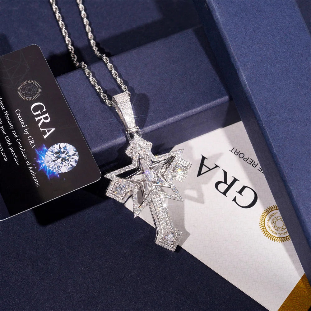 Star Cross Pendant Necklace for Men, image 5