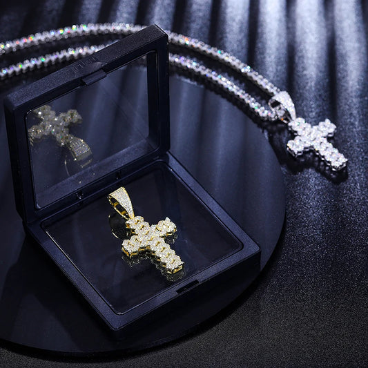 Iced Out Cross Pendant Necklace for Men, image 6