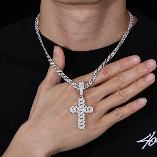 Iced Out Cross Pendant for Men, image 5