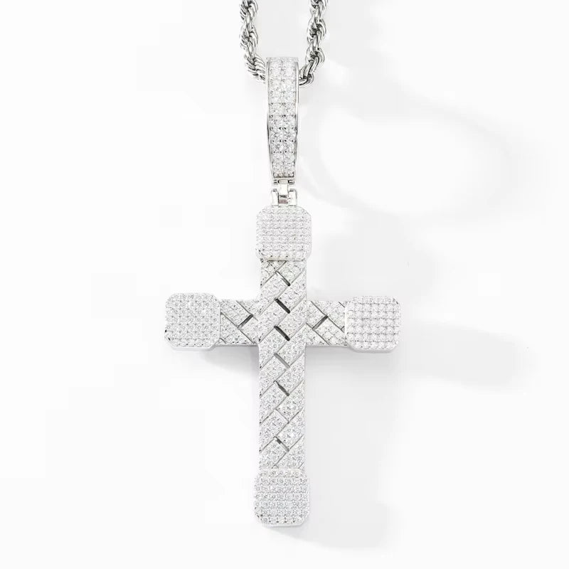 Iced Out Cross Pendant Necklace for Men