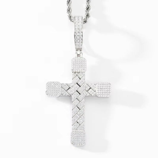 Iced Out Cross Pendant Necklace for Men
