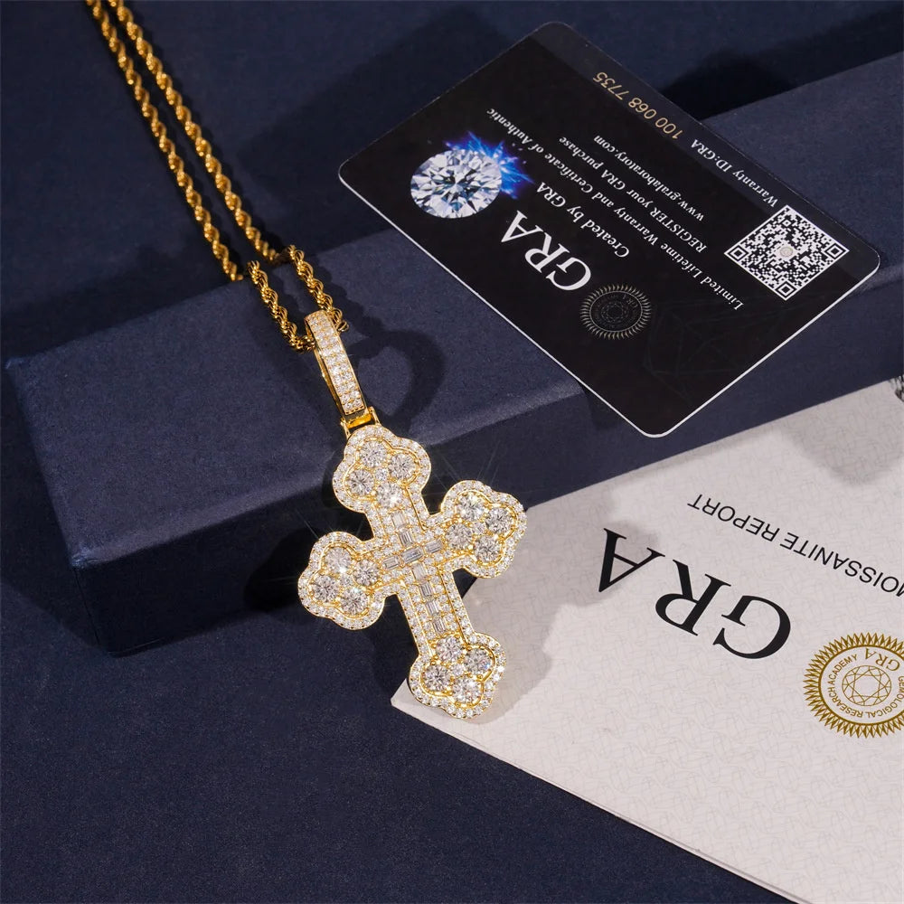Flower Cross Pendant Necklace for Men, image 4