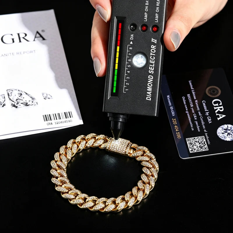 12mm Iced Out Cuban Link Bracelet for Men, image 3