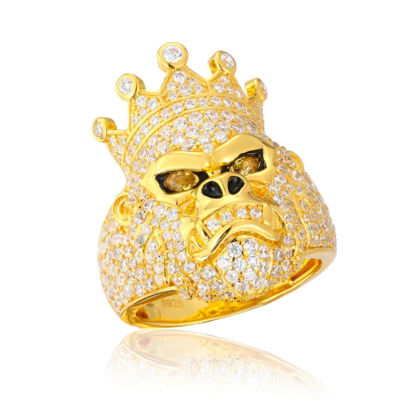 Iced Out Moissanite Gorilla Signet Ring for Men, image 8