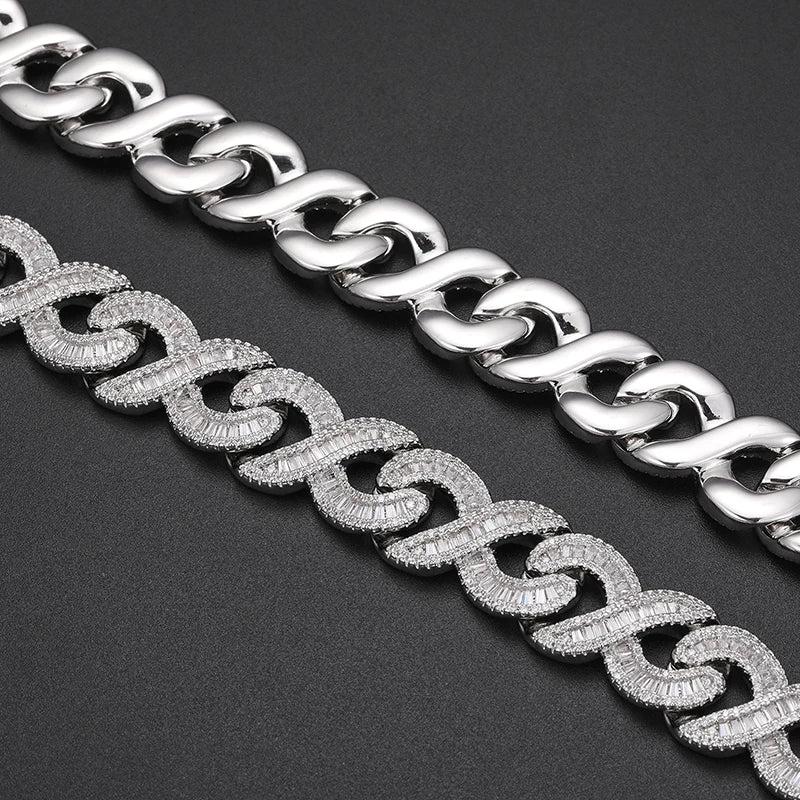 Iced Out Infinity Link Necklace or Bracelet for Men, image 4