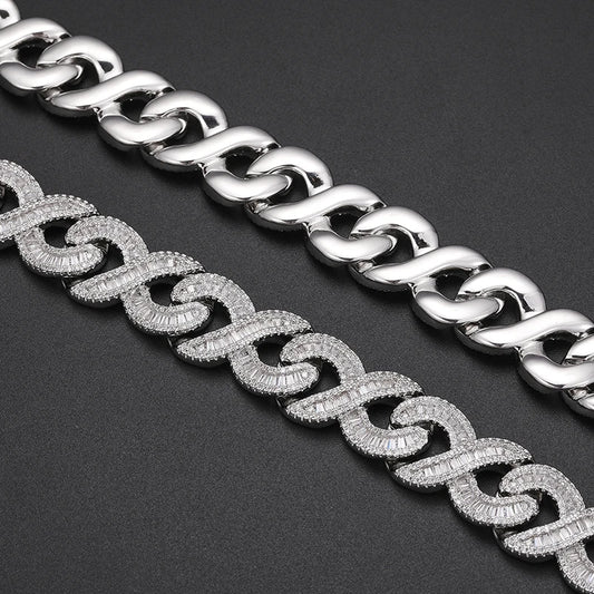 Iced Out Infinity Link Necklace or Bracelet for Men, image 4