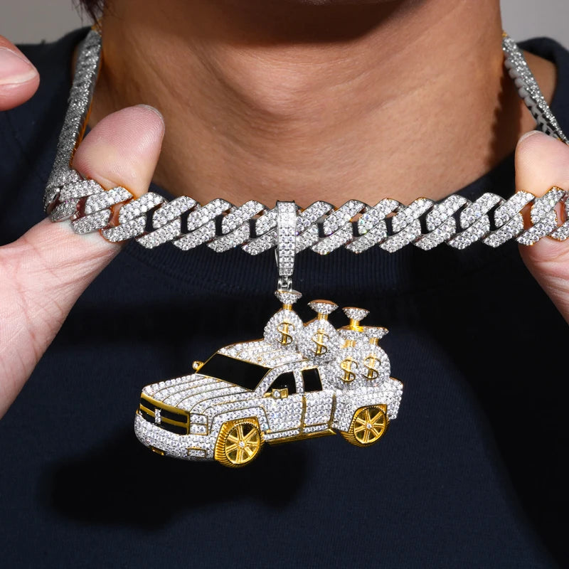 Iced Out Money Pendant Necklace for Men, image 6