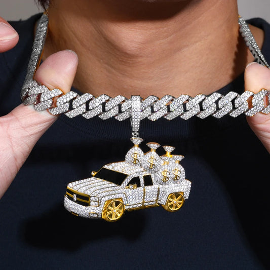 Iced Out Money Pendant Necklace for Men, image 6