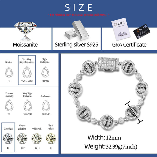 Iced Out Ball Link Bracelet for Men, image 3