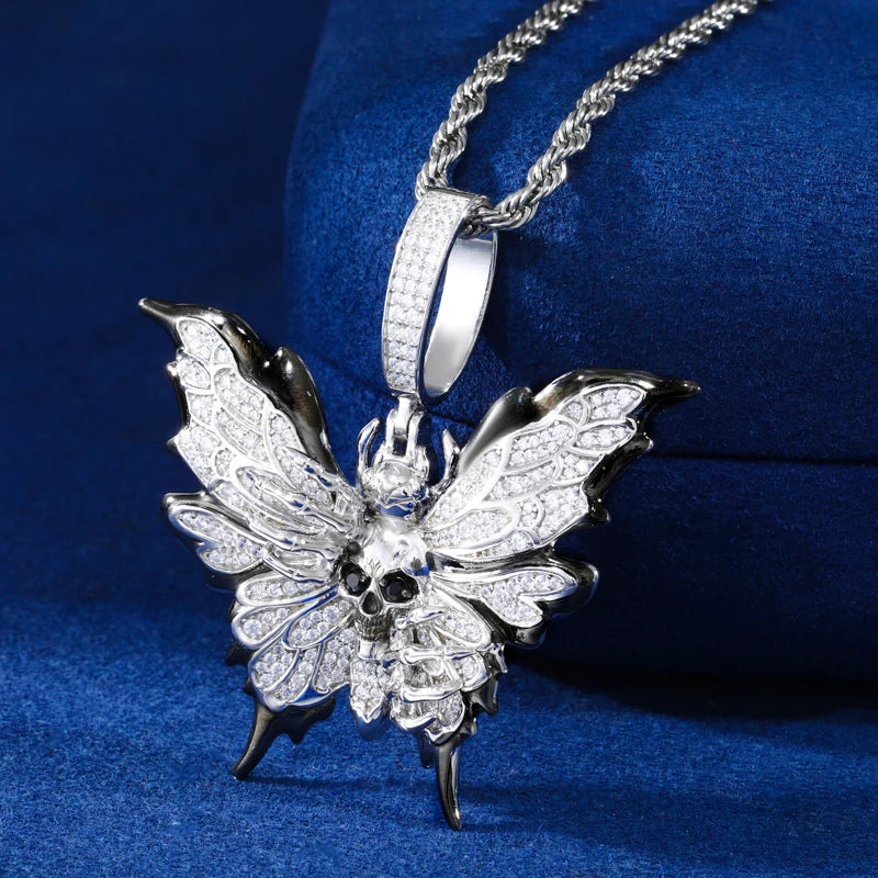 Iced Out Butterfly Pendant Necklace for Men, image 5