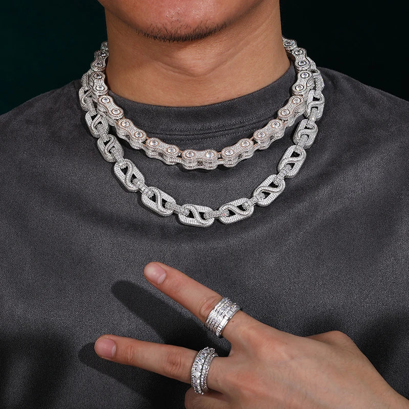 Iced Out Baguette Cuban Link Chain for Men, image 6