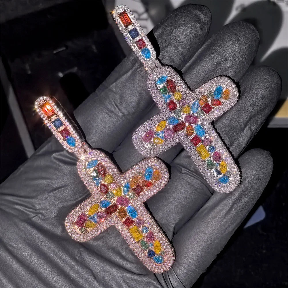 Round Cut Cross Pendant for Men