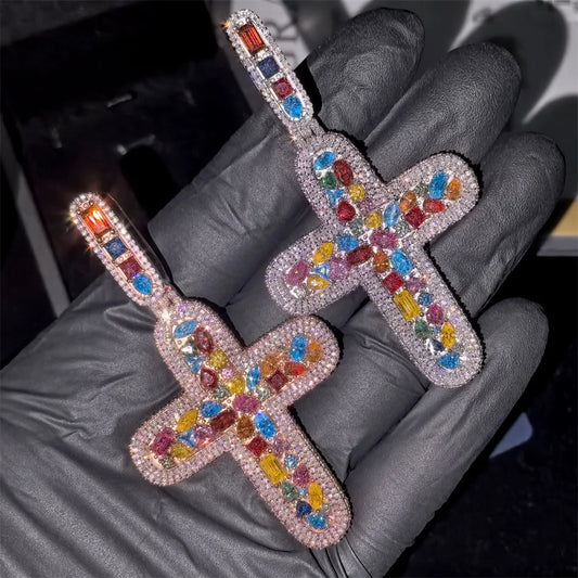 Round Cut Cross Pendant for Men