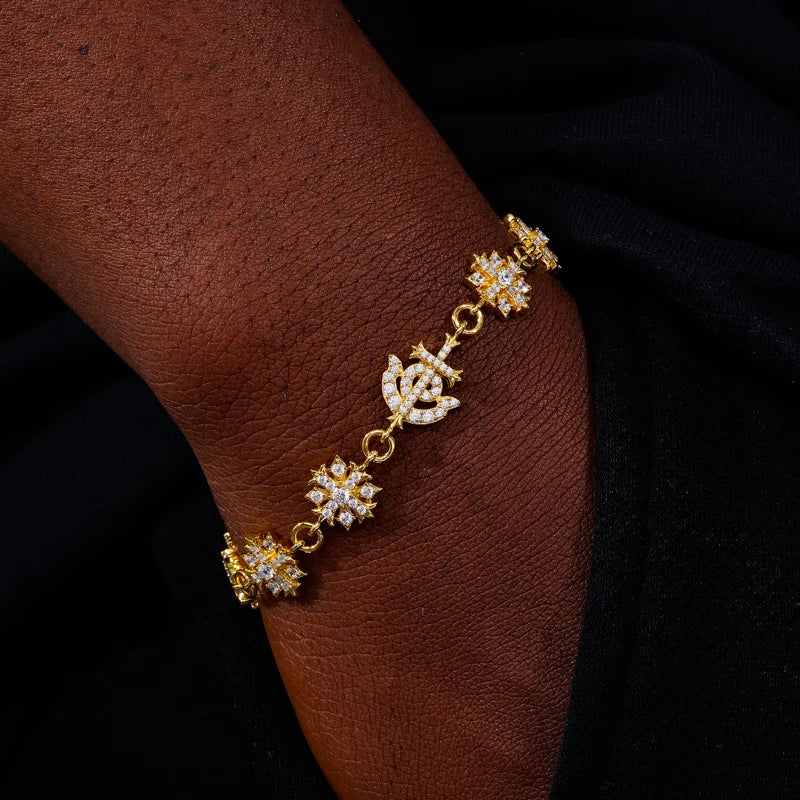 Iced Out Starburst Link Bracelet for Men, image 7