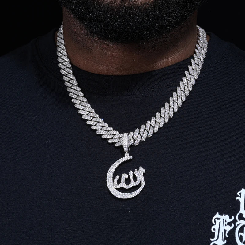 Iced Out Allah Pendant Necklace, image 5