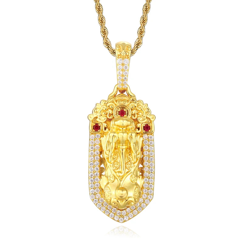 Iced Out Evil Eye Pendant Necklace for Men, image 8