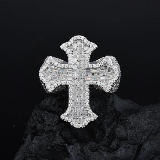 Iced Out Cross Ring for Men, image 4