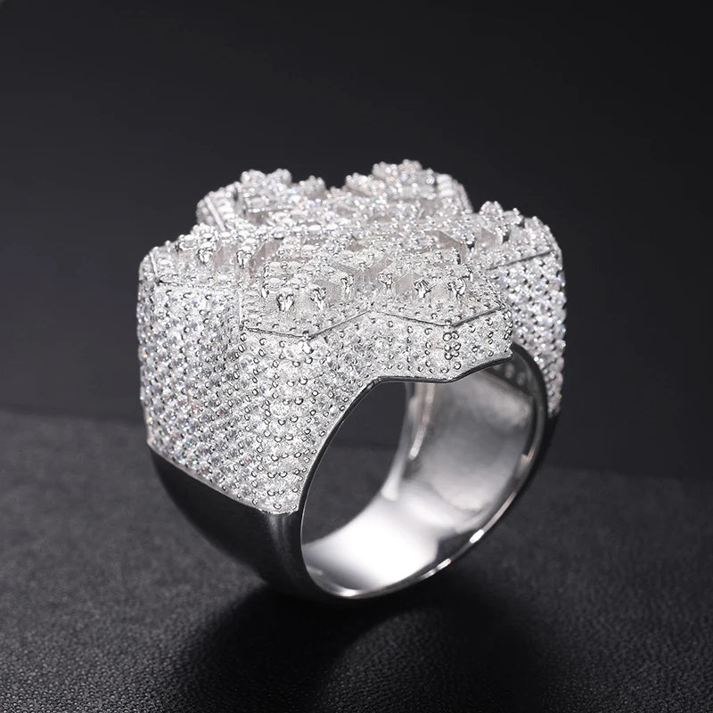 Iced Out Snowflake Ring for Men, image 2