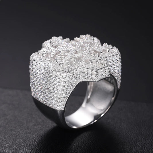 Iced Out Snowflake Ring for Men, image 2