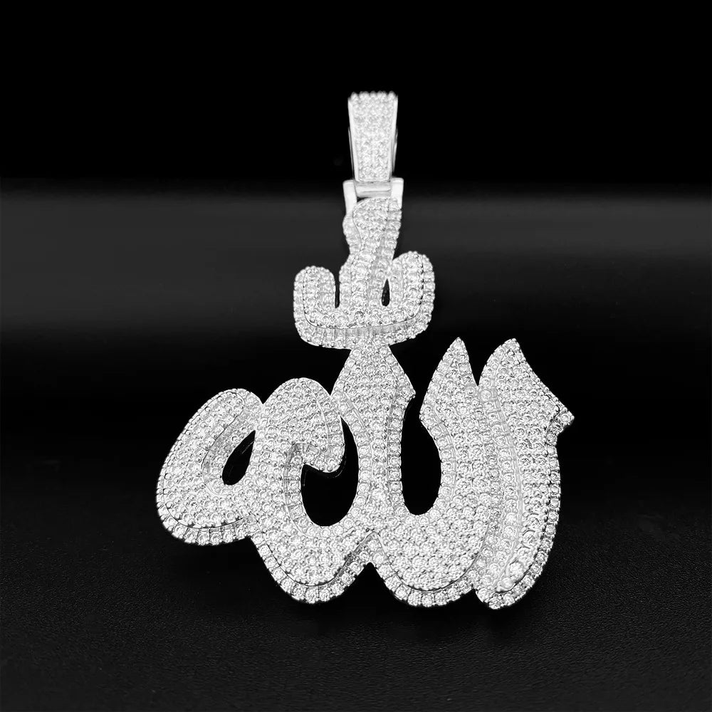 Iced Out Arabic Pendant Necklace for Men, image 2