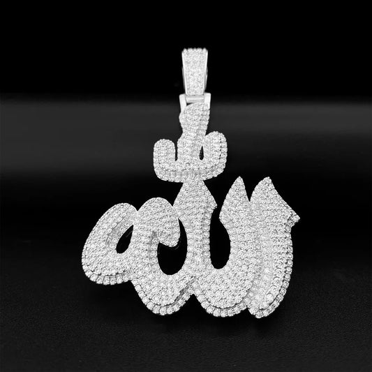 Iced Out Arabic Pendant Necklace for Men, image 2