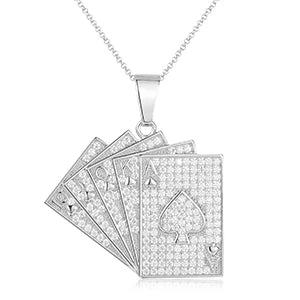 Iced Out Poker Card Pendant for Men, image 9