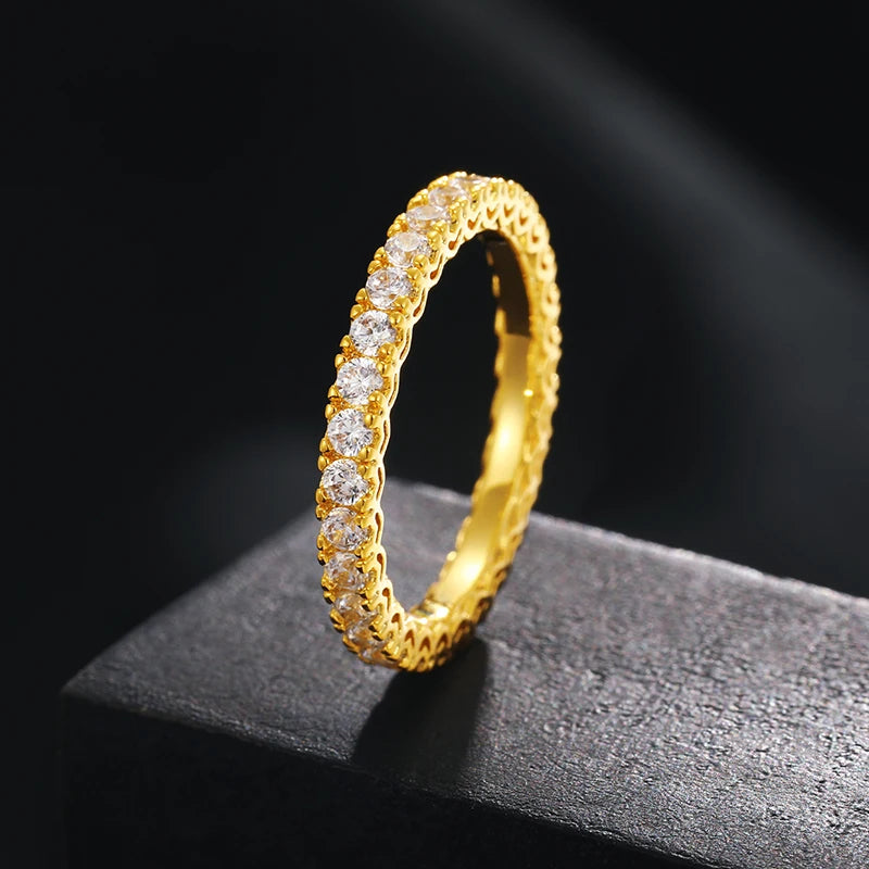Iced Out Moissanite Eternity Band Ring, image 7