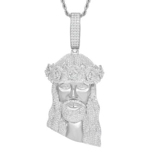Iced Out Moissanite Jesus Pendant Necklace for Men, image 11
