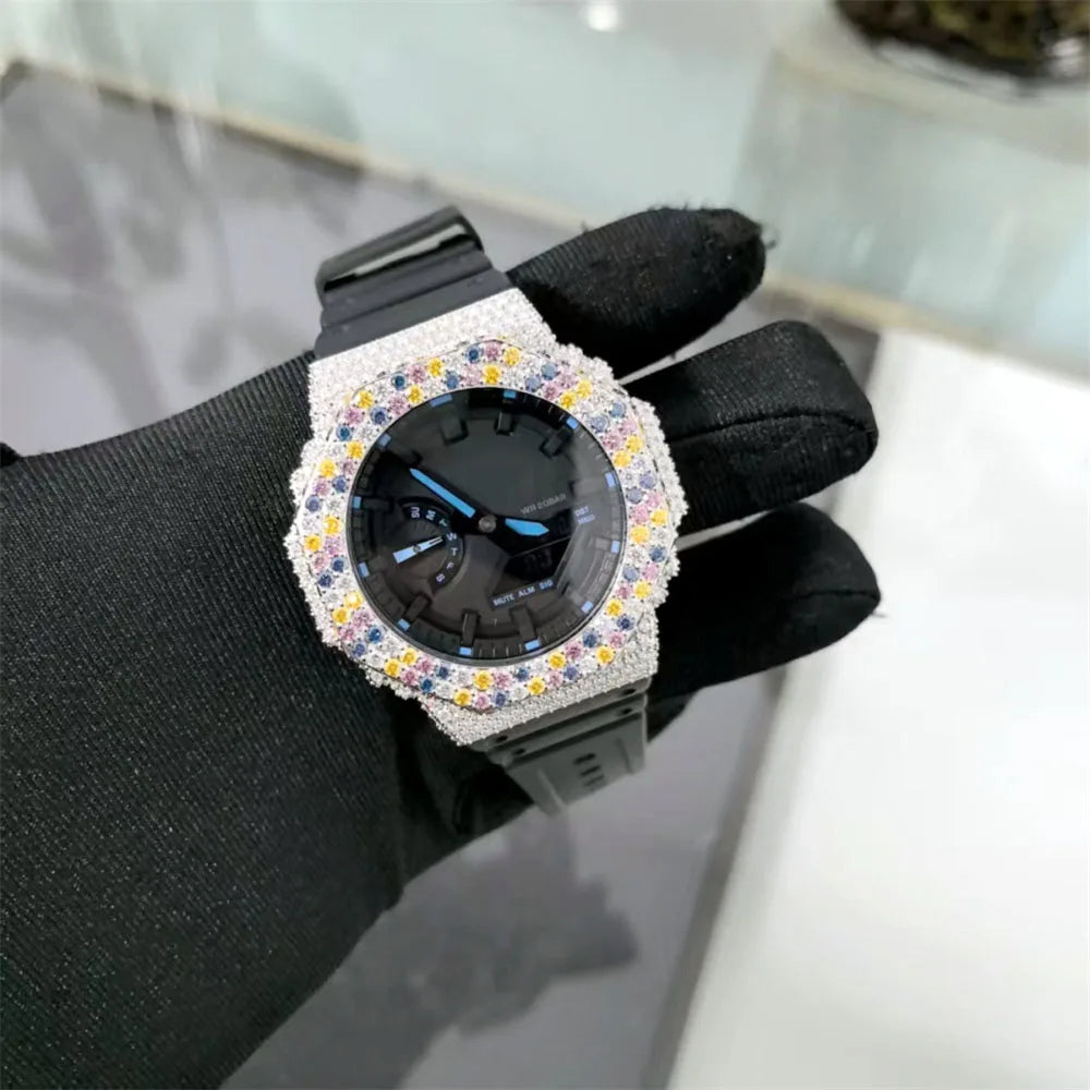 Iced Out Watch Bezel and Strap Set, image 2