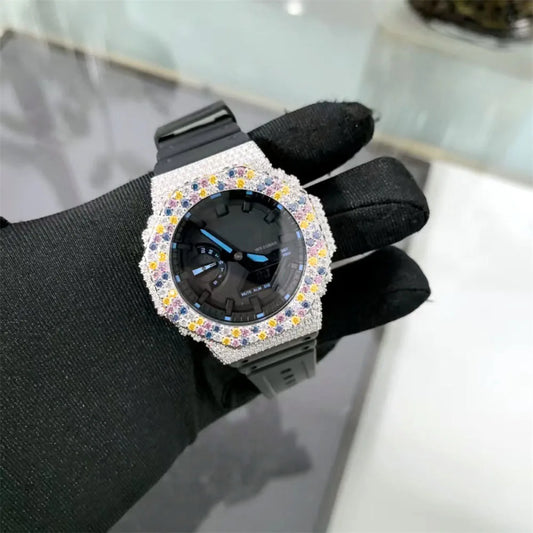 Iced Out Watch Bezel and Strap Set, image 2