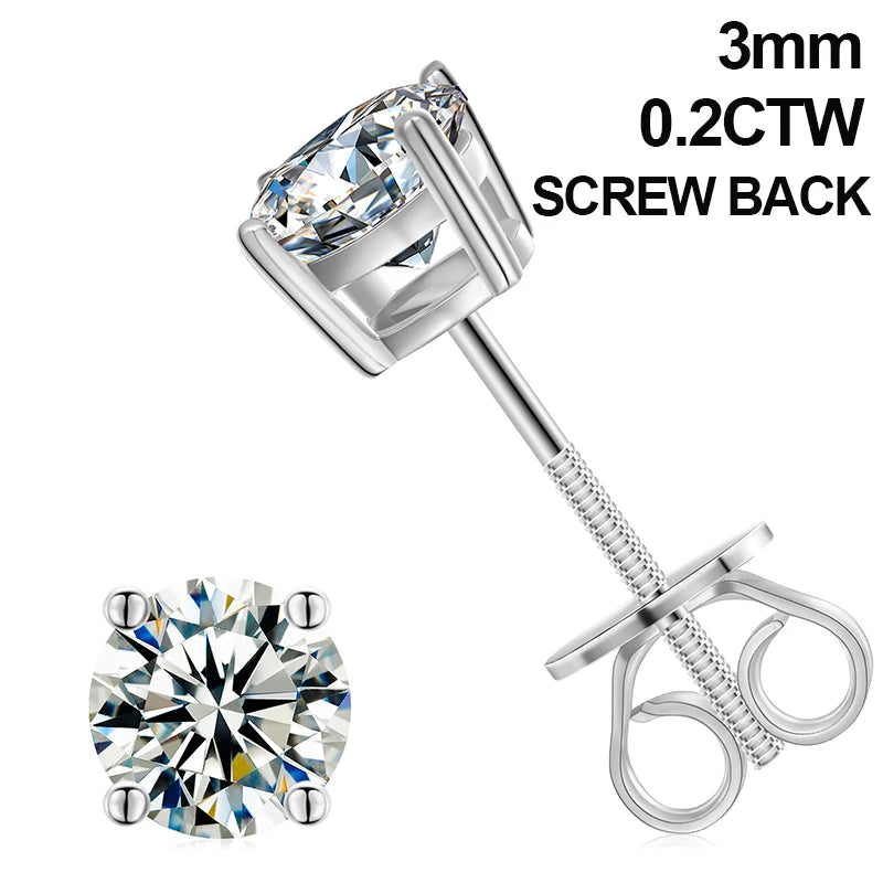 Moissanite Stud Earrings for Men, image 17