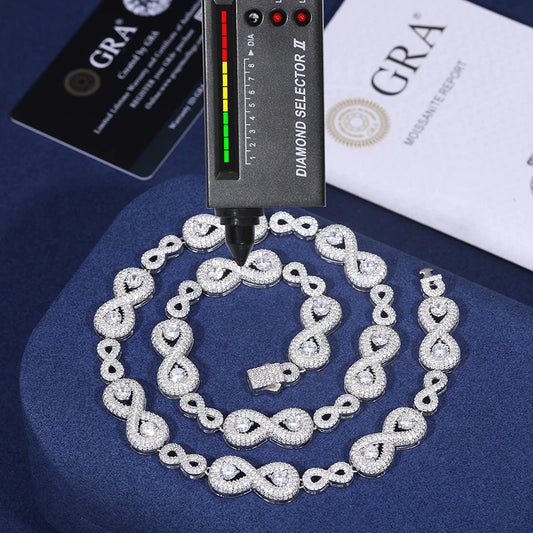 Iced Out Infinity Link Necklace for Men, image 3
