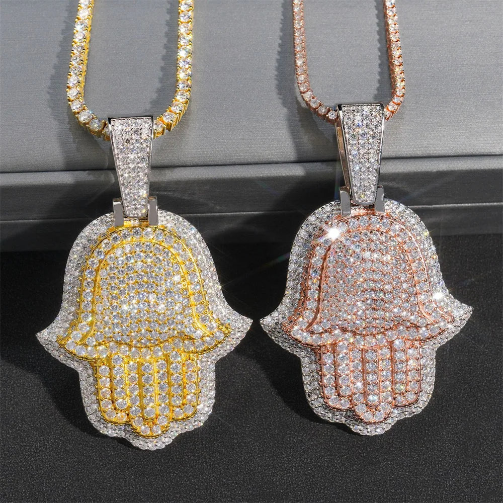 Hamsa Hand Pendant Necklace for Men