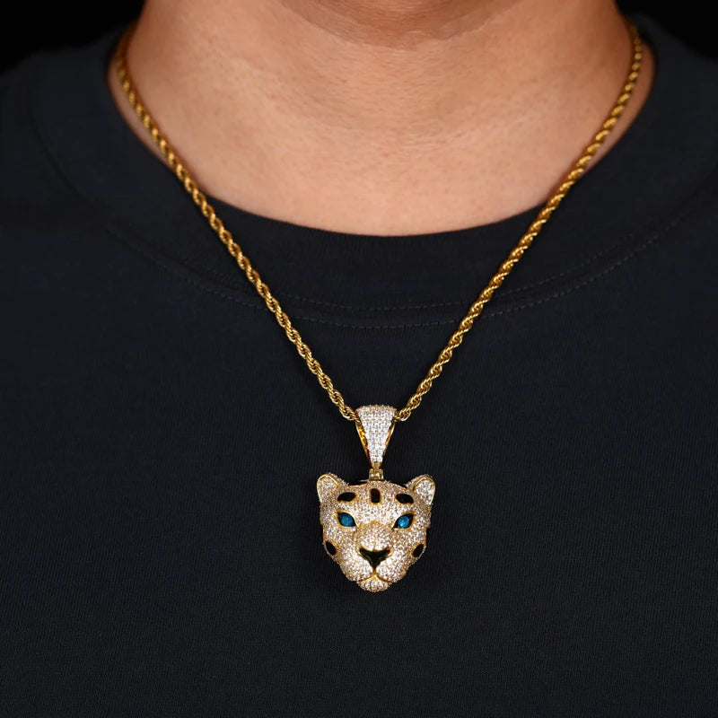 Iced Out Leopard Head Pendant for Men, image 6