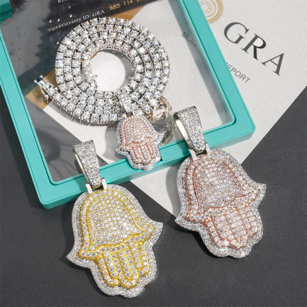 Hamsa Hand Pendant Necklace for Men, image 6