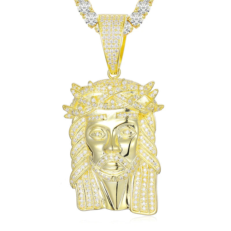 Iced Out Jesus Head Pendant for Men, image 8