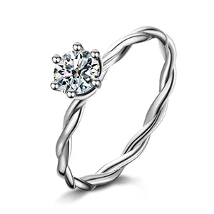 Moissanite Twisted Rope Solitaire Ring