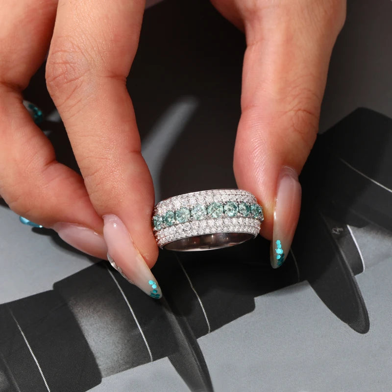 Pave Moissanite Band Ring for Men, image 6