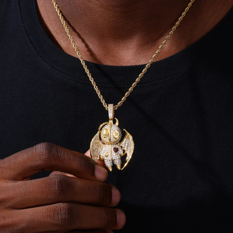 Iced Out Angel & Devil Pendant for Men, image 7