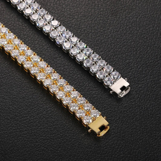 Iced Out Double Row Tennis Bracelet for Men, image 6