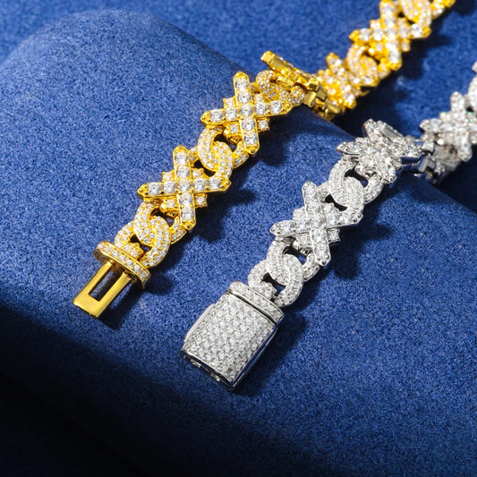 Iced Out Cross Link Bracelet for Men, image 4