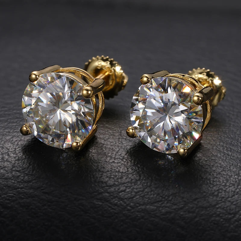 10mm 4ct Round Cut Moissanite Stud Earrings, image 5