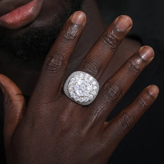 Iced Out Moissanite Dome Ring for Men, image 6