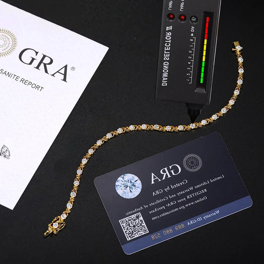 4mm Round Cut Moissanite Tennis Bracelet, image 4