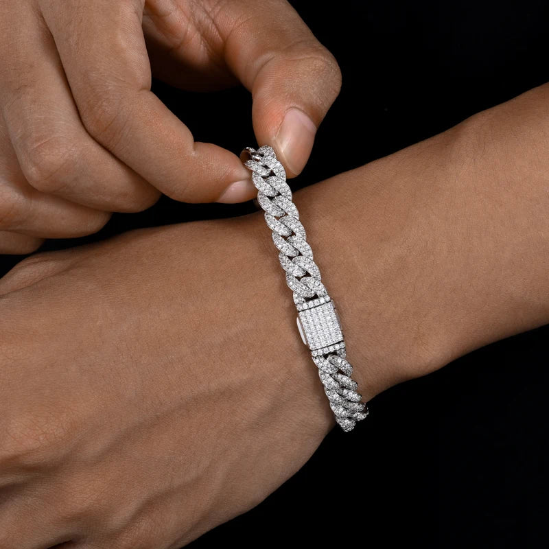 8mm Iced Out Cuban Link Bracelet for Men, image 6