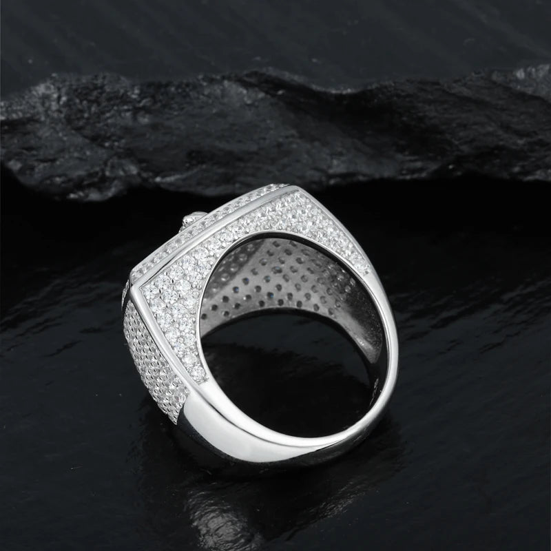 Iced Out Infinity Signet Ring for Men, image 5