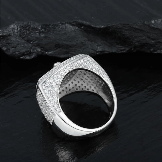 Iced Out Infinity Signet Ring for Men, image 5